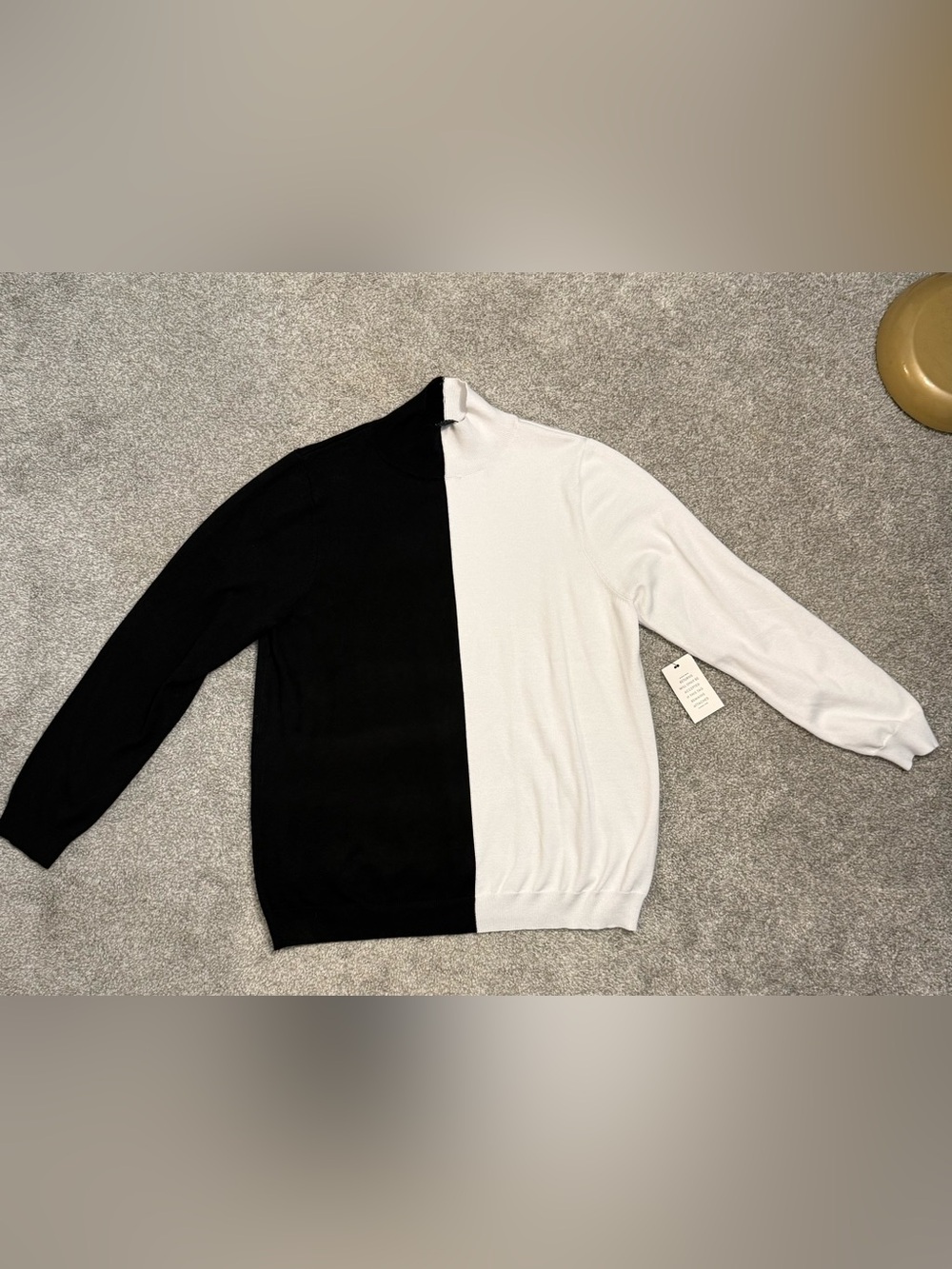 NWT Eloquii Colorblock Mock Neck Sweater Black and White 18/20